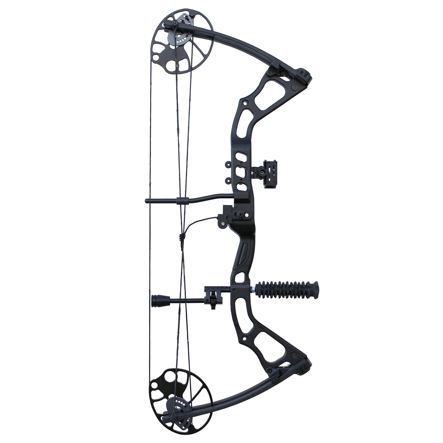 Arco de caça composto por polias Hellbow Mirage ajustável de 19-31 /15-70 LBS para a direita preta, com visor de 3 pinos, estabilizador e apoio de seta.