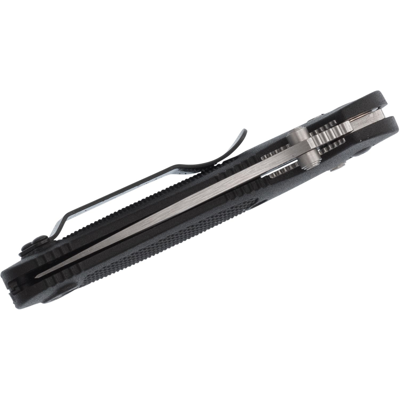 Faca de sobrevivência STE-556-S30V Mini Griptilian STE-556-S30V Axis Ponto de gota, lâmina CPM-S30V de aço inoxidável (58-60 HRC) 17,22 cm e cabo Grivory® de textura preta com forro em aço inoxidável