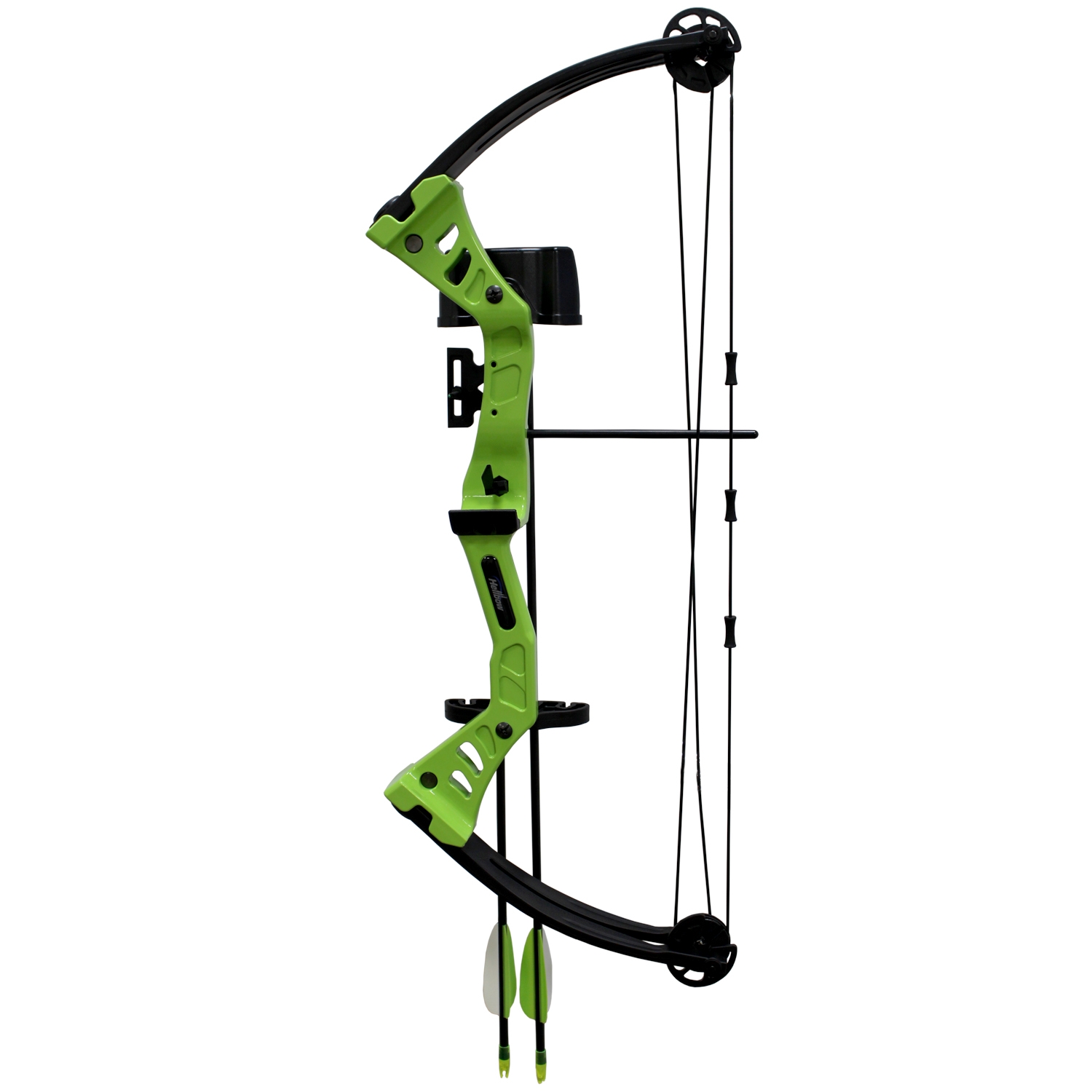 Arco composto Hellbow Arco do novato com polias ajustáveis de 19-25 LBS e uma abertura de 19 - 20,5, arco para destros de cor verde, tem um kit completo.