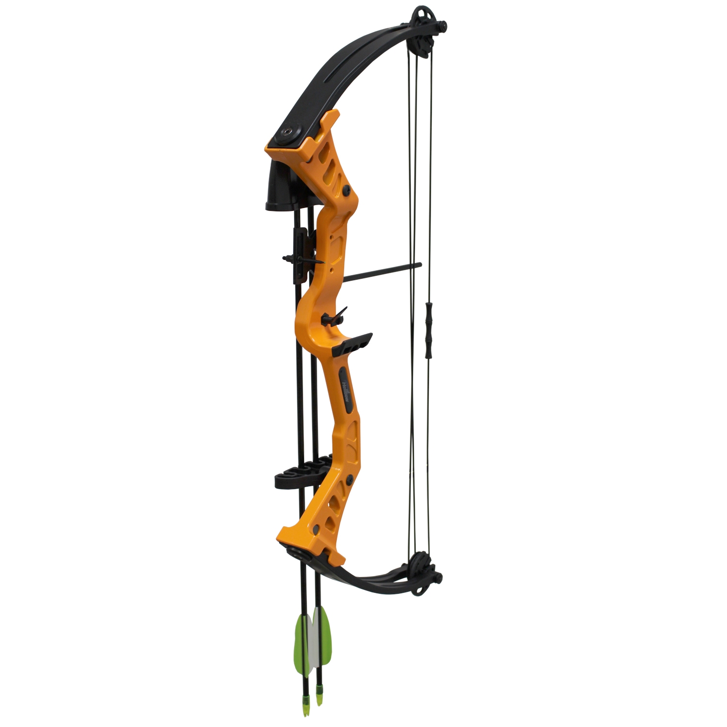 Arco composto Hellbow Arco do novato com polias ajustáveis de 19-25 LBS e uma abertura de 19 - 20,5, arco para destros de cor laranja, tem um kit completo.