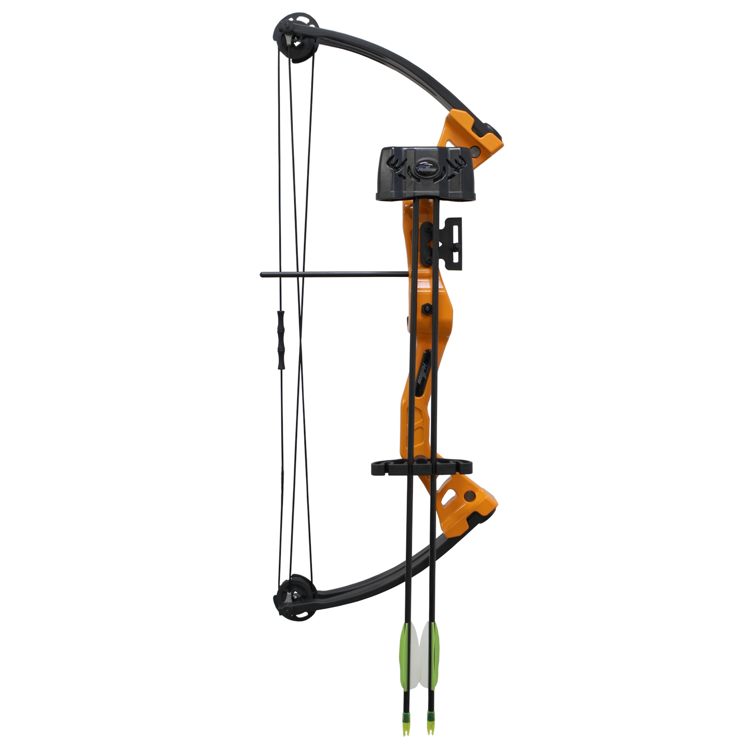 Arco composto Hellbow Arco do novato com polias ajustáveis de 19-25 LBS e uma abertura de 19 - 20,5, arco para destros de cor laranja, tem um kit completo.