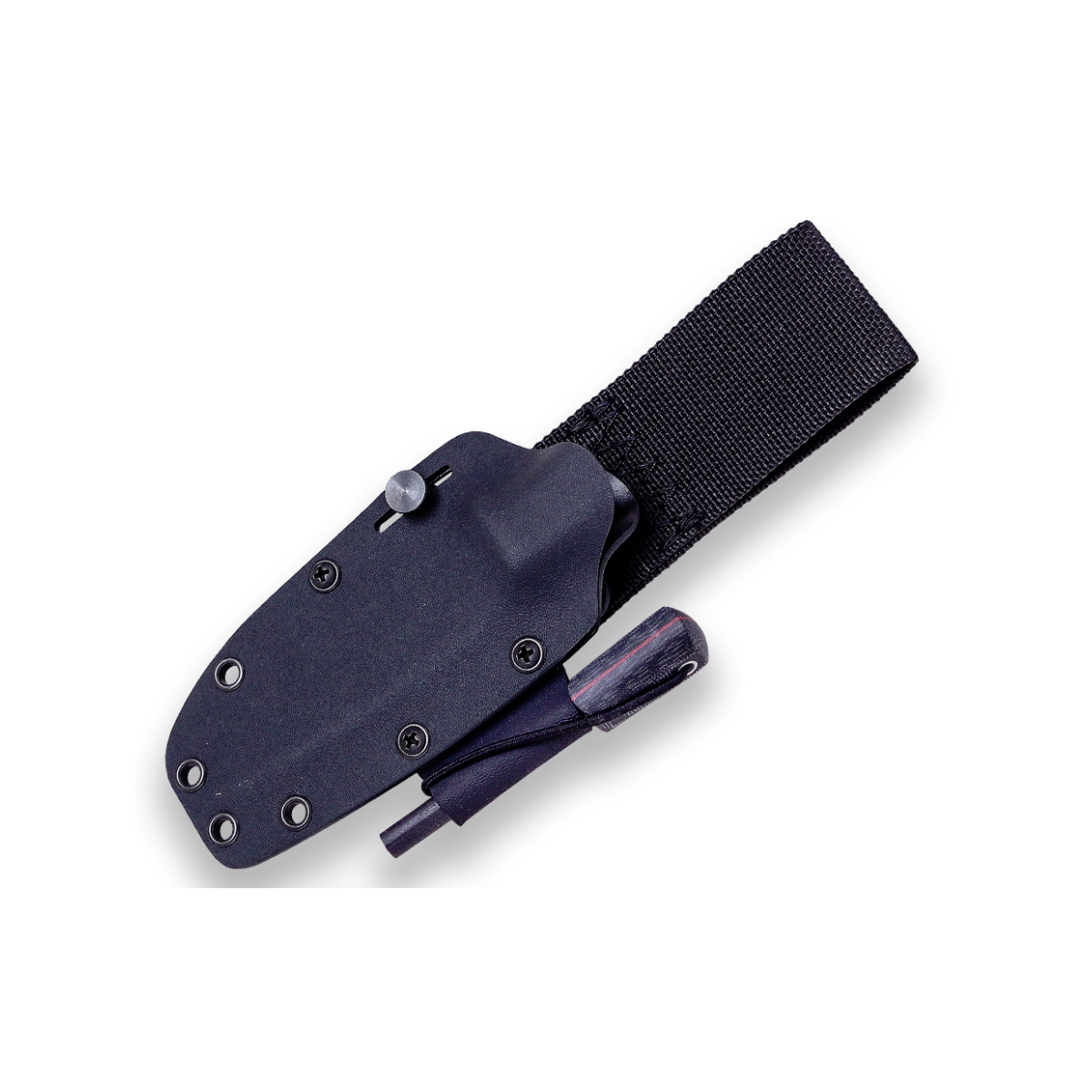 Faca Lynx Joker CM111-F mango preto Micarta e a 10,5 cm de aço inoxidável 1,4116 (MoVa) 190 gramas folha, inclui bainha Kydex com Flint + cartão presente de múltiplos propósitos