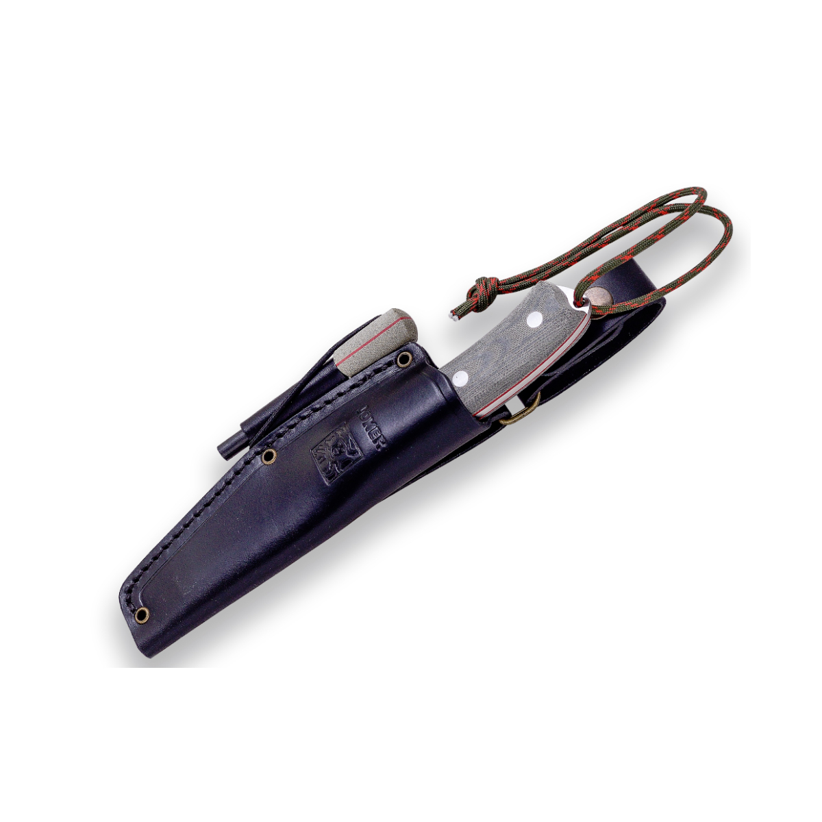 Faca de Bushcraft Joker Bushcrafter CV120-P, lâmina de 10,5 cm em aço Böhler N695 e bainha de couro com pederneira, Ferramenta para pesca, caça, campismo e caminhadas