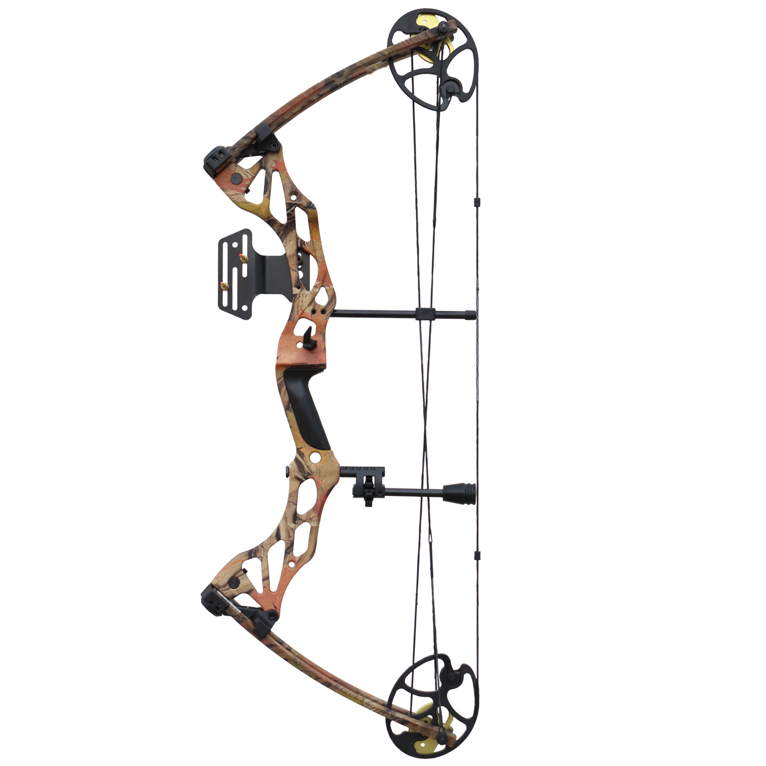 Composto de arco de polia Hellbow 26-30/50-70 LBS ajustável camuflagem colorida para destros, tem visor de 2 pinos