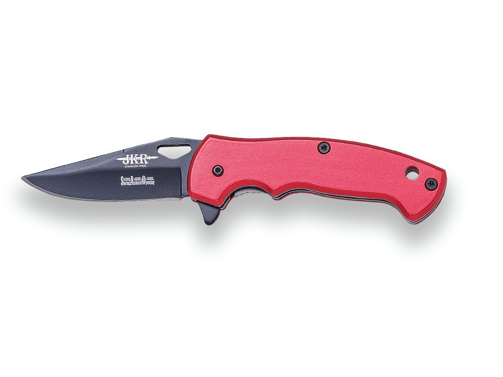 Set de 6 canivetes JKR de, cores sortidas, punho de alumínio, lâmina azulada de 5,5 cm, abertura , JKR0542