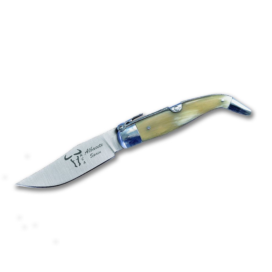 Faca de Billet com mango de Bull Shank, lâmina de 8,5 cm, virola de alumínio NCA NTTO