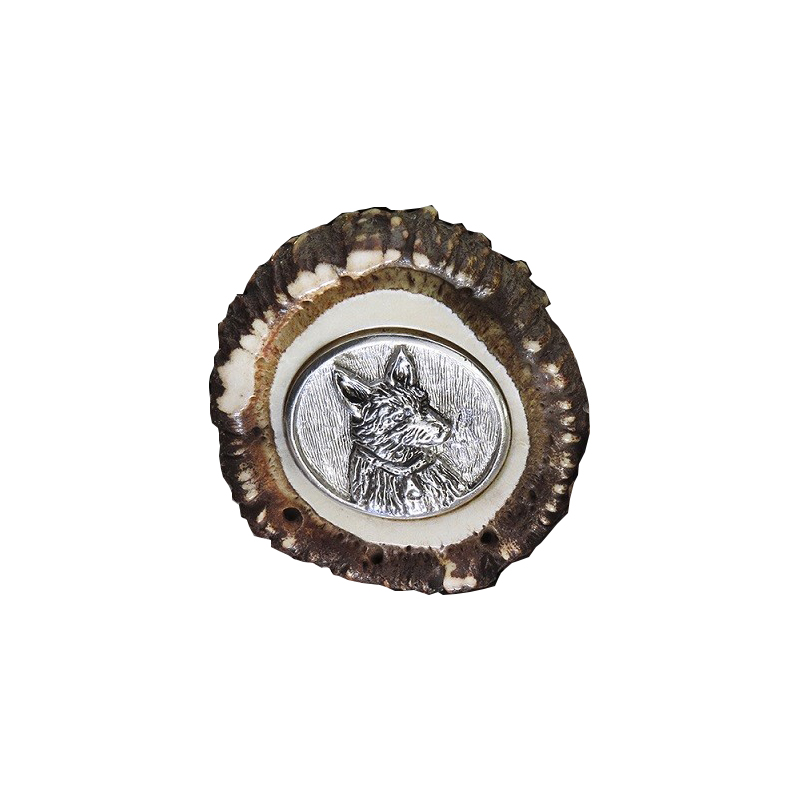 Muela Faca Podengo PODENGO Finial. E, punho com chifre de veado, apresentado em uma caixa de presente, chapa de aço inoxidável MOVA 24.5 cm + cartão de presente de múltiplos propósitos