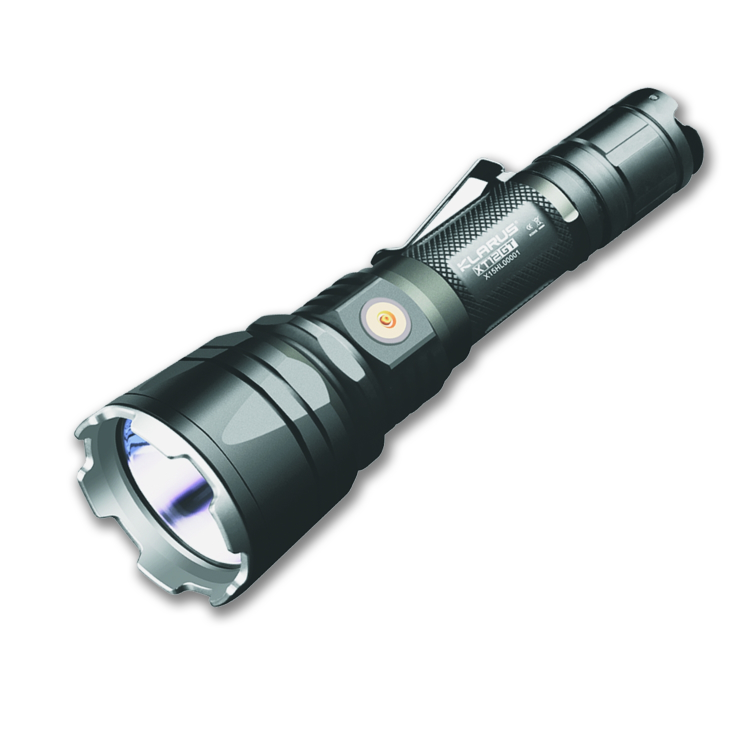 Kit de caça lanterna com bateria externa 18650, cabo de carregamento e estojo Klarus XT12GT-KIT